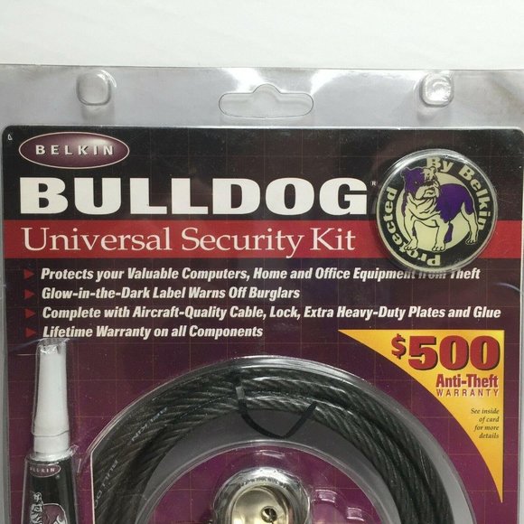 Belkin Bulldog Universal Security Kit Glow In The Dark Heavy Duty Lock Computer - Picture 2 of 7